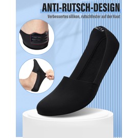 Kiiwah 8 Pairs Men's Invisible Socks Non-Slip Ice Silk Socks No Show Ice Silk Boat Socks (Size 39-43), Black and White