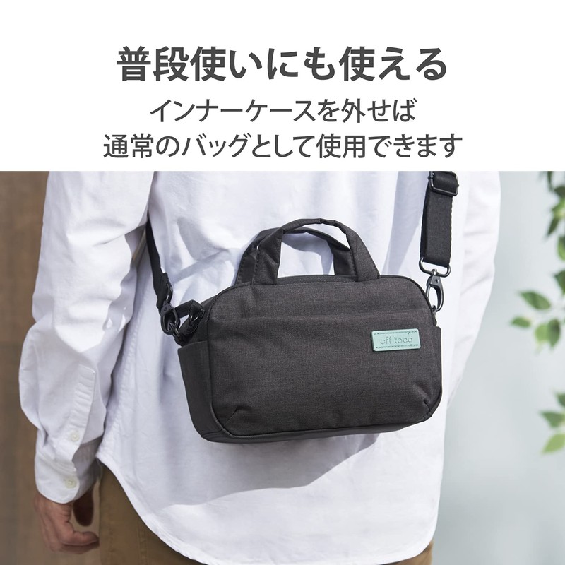 Elecom DGB-S045BK Offtoco Shoulder Bag, Camera Bag, Black