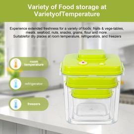 3-Pack Vacuum Seal Containers for Food Storage，Storage Containers with Lids Airtight,Reusable Food Containers with Leakproof Snap Lock Lids,BPA-Free,Manual Press Vacuum to Extend the Preservation Time