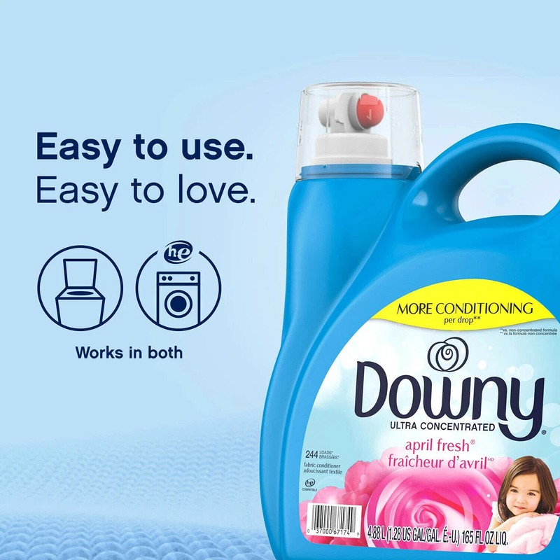 Downy Ultra Concentrated HE Fabric Softener, April Fresh, 165 FL