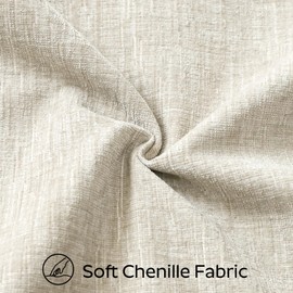 Sungeek Set of 2 Soft Chenille Cushion Covers 45x45cm Square Decorative Throw Pillow Covers with Stitched Edge Solid Dyed Pillow Cases Covers for Home Decor Couch Sofa Bed Living Room, Beige