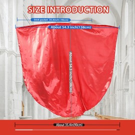 Baisdan 54"x54" Worship Flags with Carrying Bag, Praise Dance Flags for Worship, Beginner Church Dance Flags with Flexible Rods, 2 Pack, Red