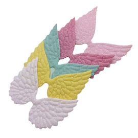 JIHUOO 30 Pcs Small Angel Wings Sew on Clothes Applique Patches Fabric Embossed Wings for DIY Crafts