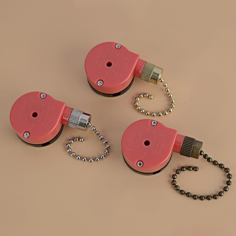 ZE-208s Ceiling Fan Switch, 3 Speed 4 Wire E89885 Pull