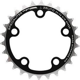 Spécialités TA Unisex's Zelito Inner Triple 74pcd 5 Arm 8/9/10 Speed Chainring, Black, 24T