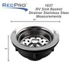RV Sink Drain with Basket Strainer Stainless Steel 3 1/2"