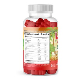 LEONA'S Halal Kids Multivitamin Gummies, SugarFree, Gelatin-Free, Vitamin A, C, D3, E, B6, B12, Folic Acid, Biotin, Zinc, Cholin, Iodine, Inositol 70 Gummies (35 Servings), Made in USA