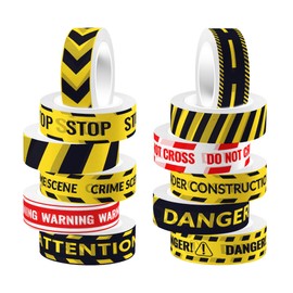 JOINFANXIN Construction Slogan Washi Tape Set 12 Rolls, Cordon Buster DIY Decorative Tape for Scrapbook Decorating, Art Journaling Accessories and Craft Projects