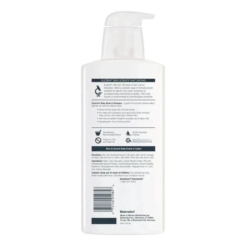 Champú Y Gel De Baño Eucerin Para Bebés, 13.5 Onzas