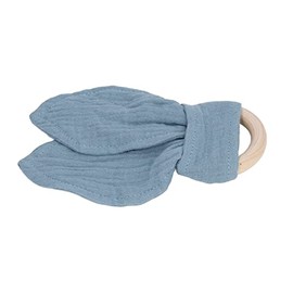 Anillo de DenticióN de Madera para Bebé, Diseño de Orejas de Conejo de Entrenamiento Anillo de DenticióN de Madera para Bebé Resistente a Mordidas Gra