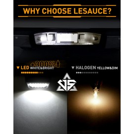 LESAUCE LED License Plate Lights Tag Lights Assembly Replacement for Chevy Silverado GMC Sierra 1500 2500 3500 Tahoe Suburban Escalade Yukon XL, 2PCS
