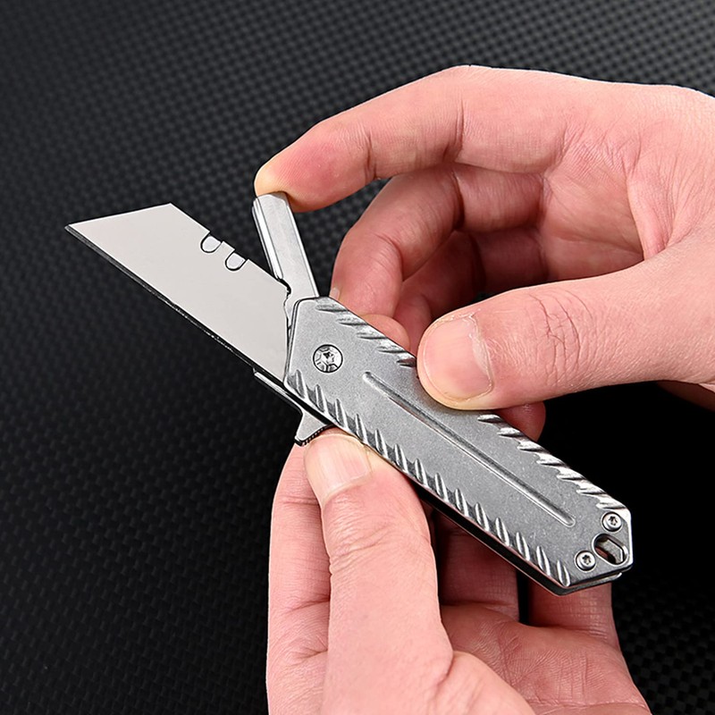 SZHOWORLD Stainless Steel Folding Utility Knife - Heavy Duty Box