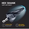MACXCOIP 1/4"-1-1/8" Four Sprial Flute M35 Cobalt Step Drill Bit