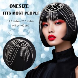 CROWN GUIDE 1920s Accessories for Women Roaring 20s Gatsby Headpiece Flapper Headband Rhinestone Wedding Hair Pieces for Brides Silver