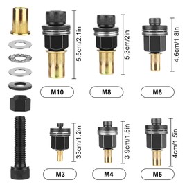 6 Pieces Rivet Nut Pliers for M3, M4, M5, M6, M8, M10, Rivet Nut Tool Set, Retractable Nuts Rivet Nut Pliers with 30 Pieces Nuts, Rivet Nut Gun Tool