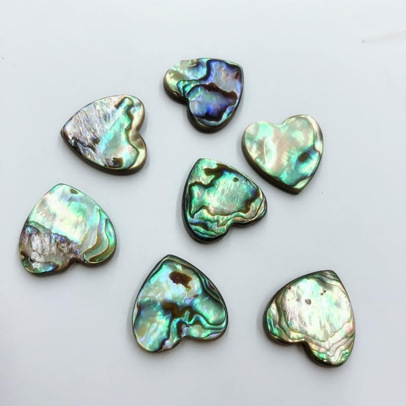 20PCS Heart Beads Abalone Shell Beads Natural Abalone Flat Loose