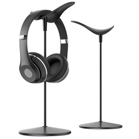 Lamicall Soporte para Audífonos, Base Audífonos Gamer de Mesa : válido para Todos los Auriculares Música, Base Universal de Escritorio para Auriculares, Organizador de Escritorio- Negro