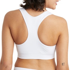 Champion Women's Freedom Seamless Racerback Sports Bra, White, X-Small