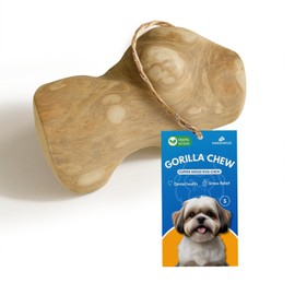 MINOWILD Gorilla Wood Chew for Dogs – Small Size Coffee Wood Chew Stick for Small Dogs Under 20lbs, Aggressive Chewers – Natural, Durable & Safe Puppy Chew Toy for Teething & Dental Health (Small)