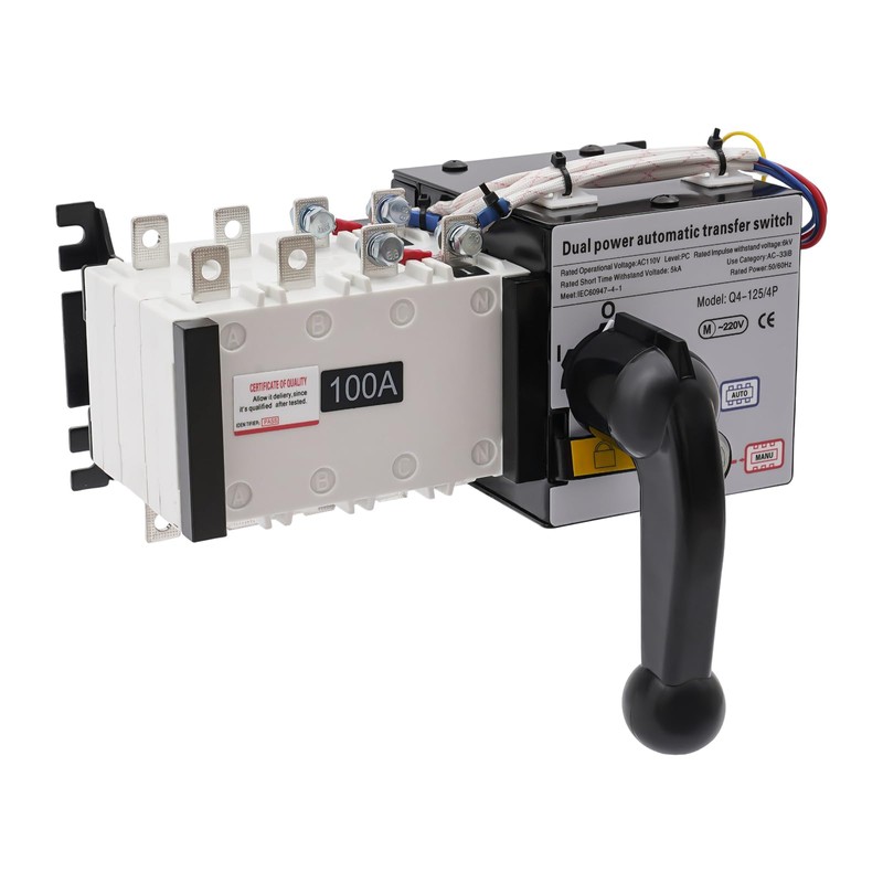 100AMP Dual Power Automatic Transfer Switch ATS, 4P 50/60Hz, Changeover