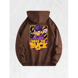 What the Duck Graffiti Hoodie 100% Cotton US Warehouse 7 ColorsColor: Brown, Size: 2 XL