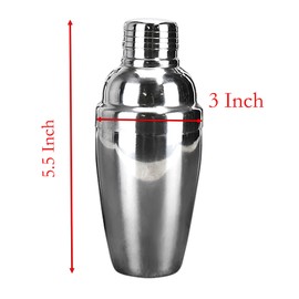8 Oz Cocktail Shaker, Stainless Steel Drink Shaker with Built-In Strainer for Bar, Martini and Margarita Mixed Tools (250 ml)
