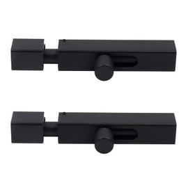 Nicerity 2Pcs Security Door Bolt Latch 3.54inch/90mm Black Door Safety Locks from Inside Bathroom Stall Lock Slide Locks for Inside Door