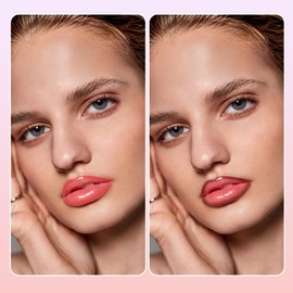 HOSAILY Peel Off Lip Liner Stain, Dual-Ended Long Lasting Waterproof Nude Lips Stain Peel Off with Moisturizing Lip Gloss Combo, Non-Stick Cup Tattoo Lips Liner and Liquid Lipstick Shiny Makeup1#