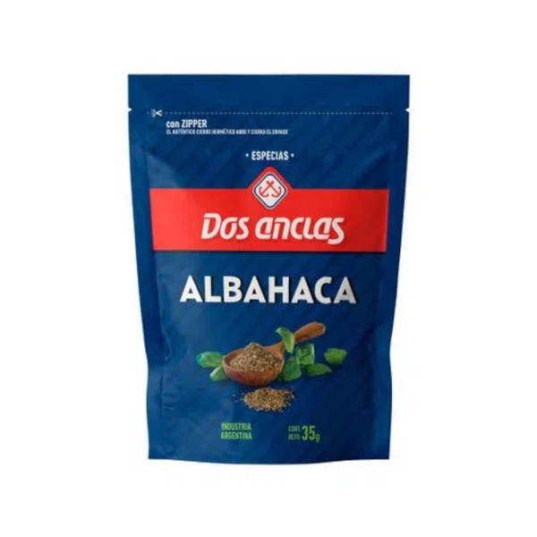 Dos Anclas Basil Spice - Flavorful Herb for Culinary Delights Albahaca, 35g / 1.23 oz pouch (pack of 3)