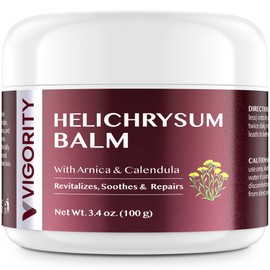 Vigority Helichrysum Balm Soothes & Repairs: Restorative Arnica Cream with Calendula for Bruised, Fragile & Thin Skin – Moisturizes, Revitalizes & Strengthens Skin Barrier for Adult Seniors - 3.4 oz