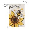 Louise Maelys Bee Happy Garden Flag 12x18 Double Sided Vertical,