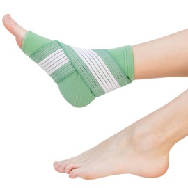 ZenToes Ankle Support Brace for Women and Men, Easy to Use Compression Sleeve with Adjustable Stabilizer Wrap, Wear with Shoes and Socks, Helps Prevent Sprained Ankle Injury - 1 Count (Green, One