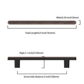 Asidrama 10 Pack 5 Inch(128mm) Oil Rubbed Bronze Kitchen Cabinet Handles, Cabinet Pulls Kitchen Cabinet Hardware for Cupboard Drawer Pulls