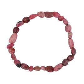 Taddart Minerals - Nugget Natural Gemstone Bracelet on Elastic Nylon Thread - Handmade, Rubber