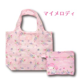 Hatayama Shoji 33202296 Folding Eco Bag, Watercolor Flower, My Melody H 14.2 x W 17.7 x D 4.7 inches (36 x 45 x 12 cm)
