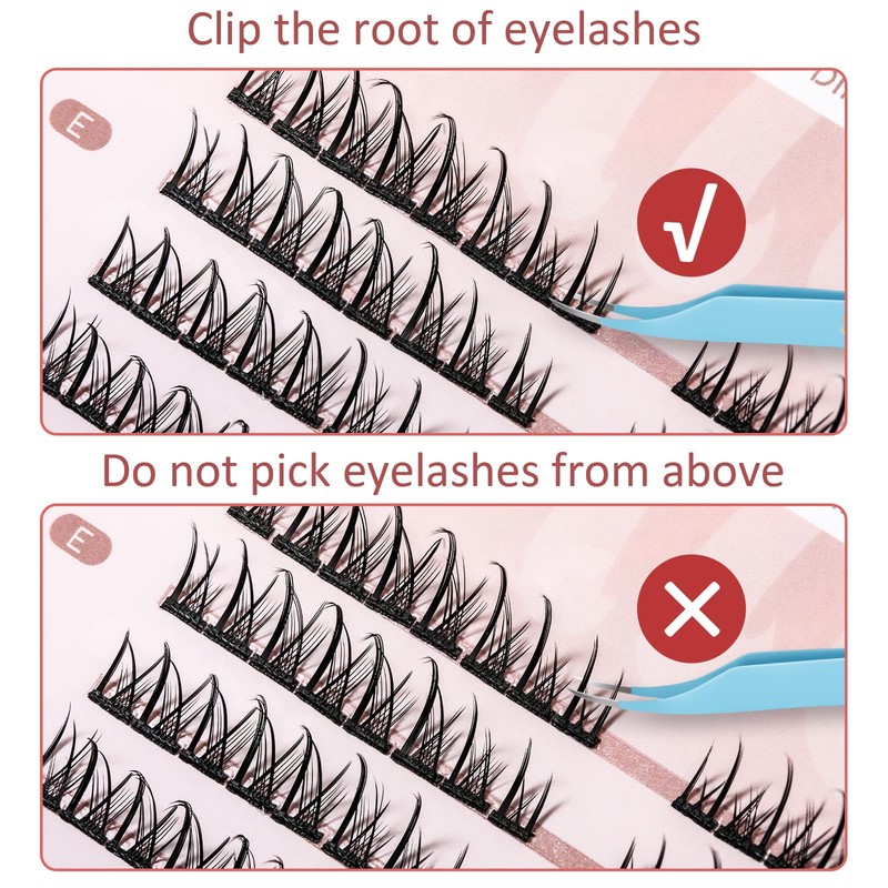 MLEN DIARY Individual Lashes Cluster Eyelash Extensions Long Volume False