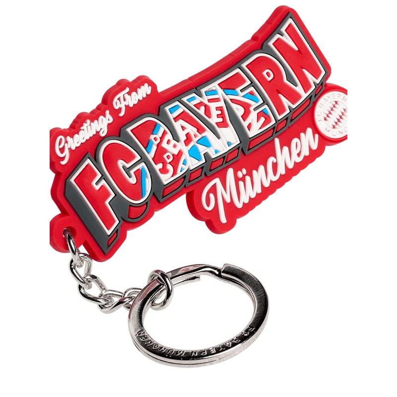 FC Bayern München Postcards Keyring, red