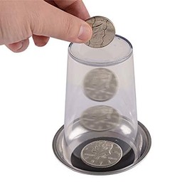 Coin thru Glass, Miracle Thru Coin, Coin Magic Series, Coin Coaster, Penetration Magic, Close View Magic Tool, Magic Trick, Tool