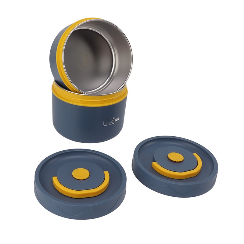 Bento Lunch Box Round with Lid Bag Leakage Proof Stainless