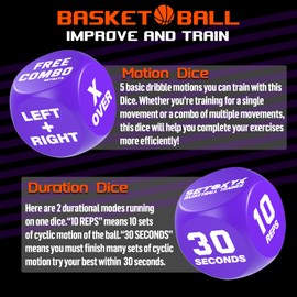 SETOXYX Basketball Dribble Skills Dice Set - Training Equipment - Basketball Gift for Boys.Dribble Skills Training for Beginner from 0 to 1.Kids Party Favors