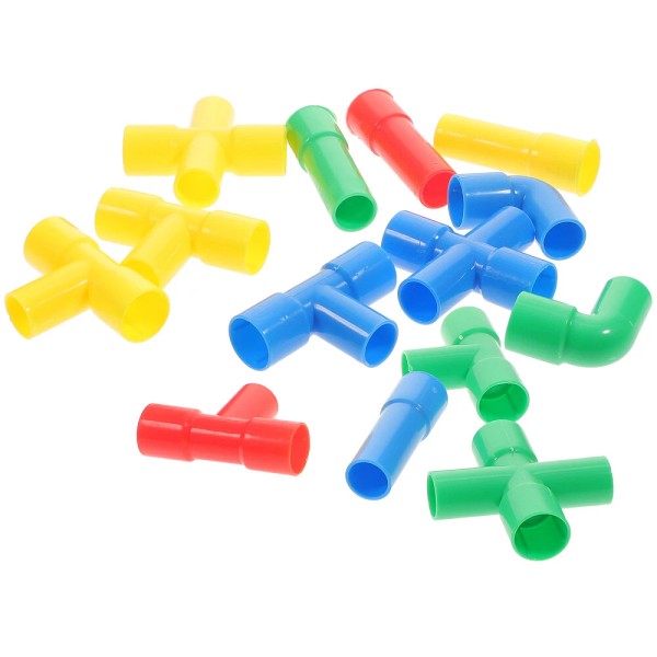 None Pipe Blocks Building Toys for Kids Toddler Multi Colored