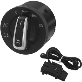 Aiyomi Light Switch Headlight with Light Sensor Module for Golf MK6 5 Jetta Passat B6 3C Tiguan Caddy Eos T5, Car Headlight Switch Accessories 5ND941431B