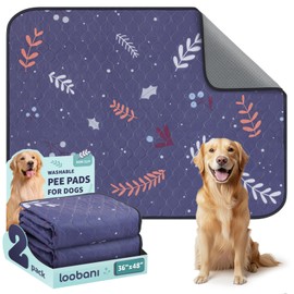 Pee Pads Washable for Dogs Mat: Reusable Puppy Training Pads, Waterproof Dog Pee Pads Non-Slip, Pet Whelping Mats Absorbent Non-Slip for Playpen, Crate, Floor, Sofa Protector, 2 Pack 36" x 48" Purple