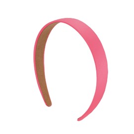 Motique Accessories Neon Pink 1 Inch Satin Hard Headband for Women and girls