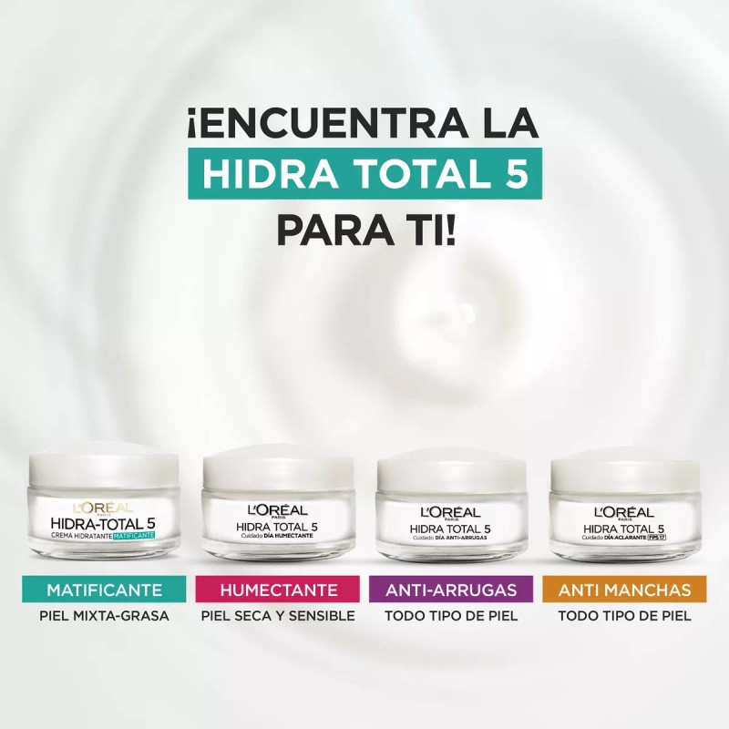 L'Oréal Paris Crema Anti-Brillo HidraTotal5 Matificante,50ml