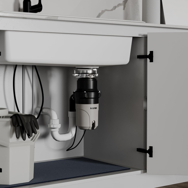 Karran 1/3 HP Quiet Garbage Disposal with Power Cord –