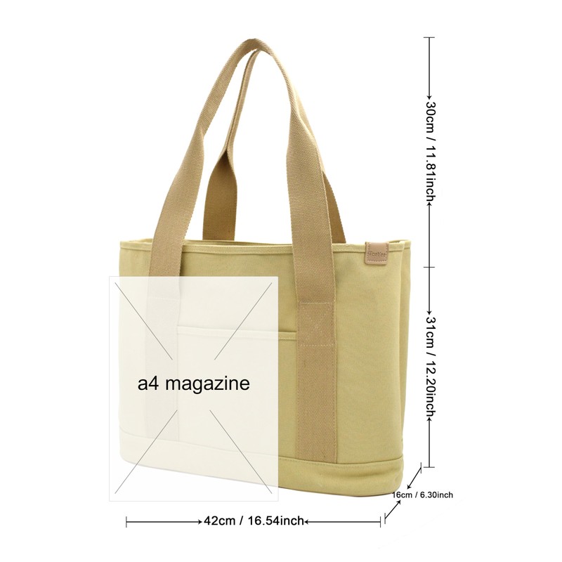 Women's Medium Handbag Canvas Satchel Tote Bag Shoulder Bag Shopper