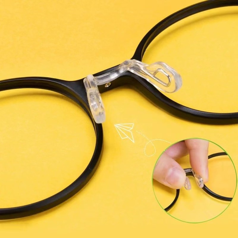 BEHLINE Plug in Eyeglass Nose Pads, Soft Silicone Glasses Bridge