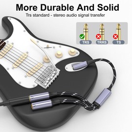 DCNETWORK 1/4 inch TRS to Dual 1/8 Female Y Cable, 6.35mm to Dual 3.5mm Female Y Splitter Cable, 1/4 Inch to Dual 1/8 Inch Headphone Adapter Compatible Headphones etc