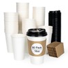 ESSENTIAL 80pcs 16oz Disposable Paper Coffee Cups with Lids, Sleeves